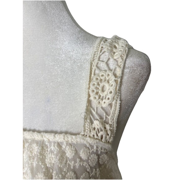Urban Outfitters Boho Fairy Lace Tank Top S Shark Bite Hem Embroidered Straps - Picture 2 of 7